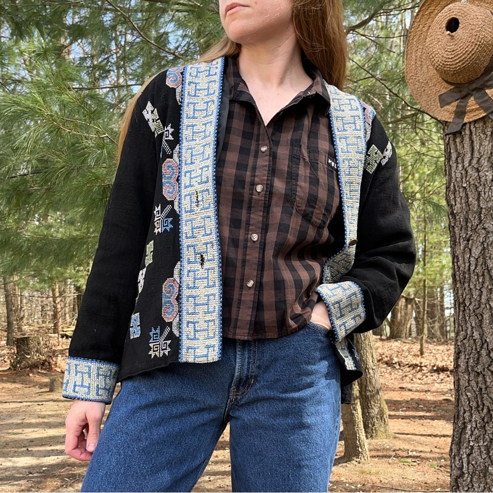 Vintage Handmade Peruvian Tapestry Jacket - image 6